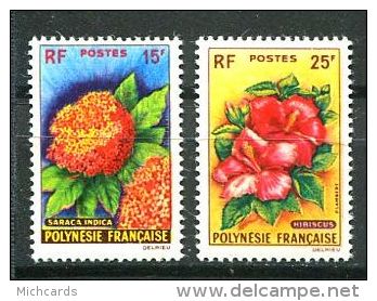 125 POLYNESIE Fse 1962 - Fleurs - Yvert 15  Neuf * (MLH) Avec Charniere - Yvert 16  Neuf ** (MNH) Sans Trace Charniere - Unused Stamps