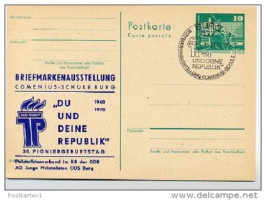 DDR P79-25-78 C74 Postkarte PRIVATER ZUDRUCK Pionierorganisation Burg Sost. 1978 - Cartes Postales Privées - Oblitérées