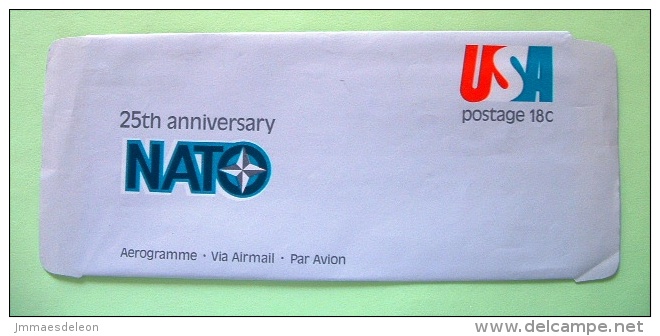 USA 1974 Aerogramme - 18c Air Mail - NATO OTAN - Unused - 1961-80