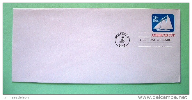 USA 1980 FDC Stationery Stamped Cover Newport - 15c - Ship - 1981-00