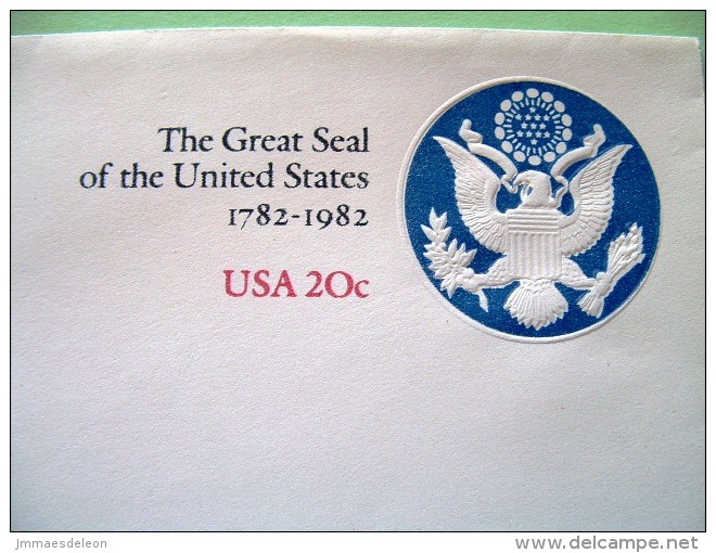 USA 1982 Official Stationery Stamped Cover - 20c - Eagle - Unused - 1961-80