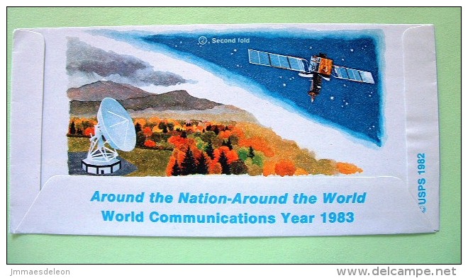 USA 1982 Aerogramme - 30c - Space Map Satellite Communications Antena - Unused - 1961-80