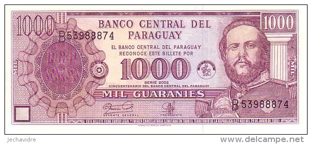 PARAGUAY 1 000 Guaranies  Serie 2002   Pick 221    ***** BILLET  NEUF ***** - Paraguay