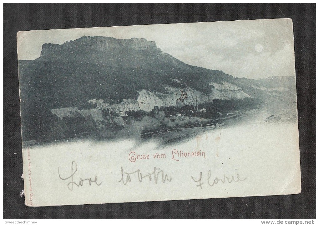 Konigstein Postmark On Gruss Vom Lilienstein Postcard Postal History - Briefe U. Dokumente