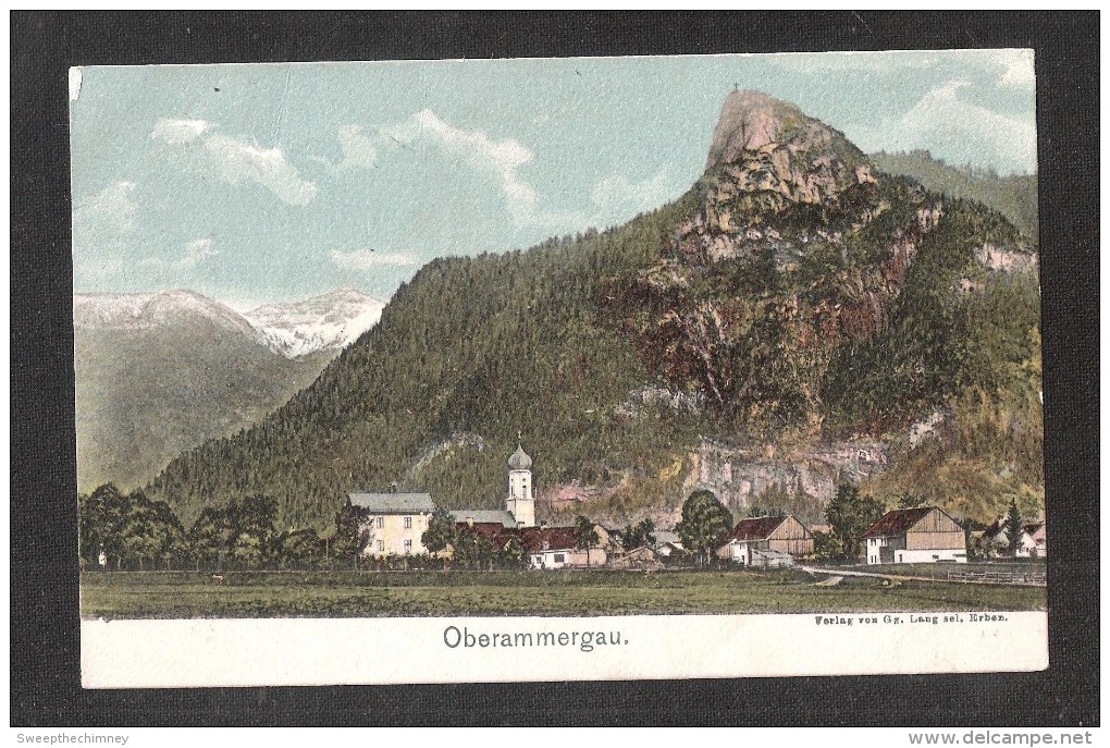 POSTCARD + OBERAMMERGAU POSTMARK + 2 ZWEI Bayern ROT RED BRIEFMARKEN Stamps Stamp Postal History - Briefe U. Dokumente