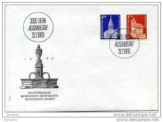 1966  Monuments Historiques Zum 421, 423 - FDC