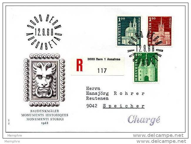 1968  Monuments Historiques Zum 419, 420, 422 - FDC