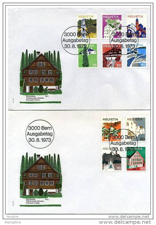 1973  Paysages Zum 523-7, 529-33 - FDC