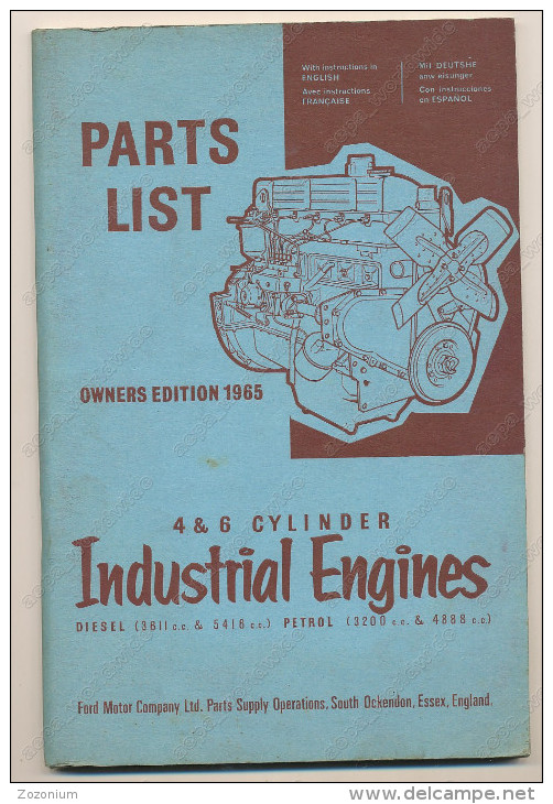 Parts List, 4 & 6 Cilinder , Industrial Engines, DISEL,PETROL1966 - Transportation