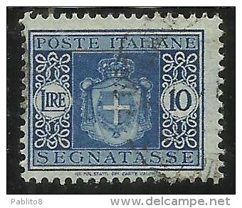 ITALIA REGNO ITALY KINGDOM 1945 LUOGOTENENZA SEGNATASSE TAXES TASSE RUOTA LIRE 10 TIMBRATO USED - Taxe