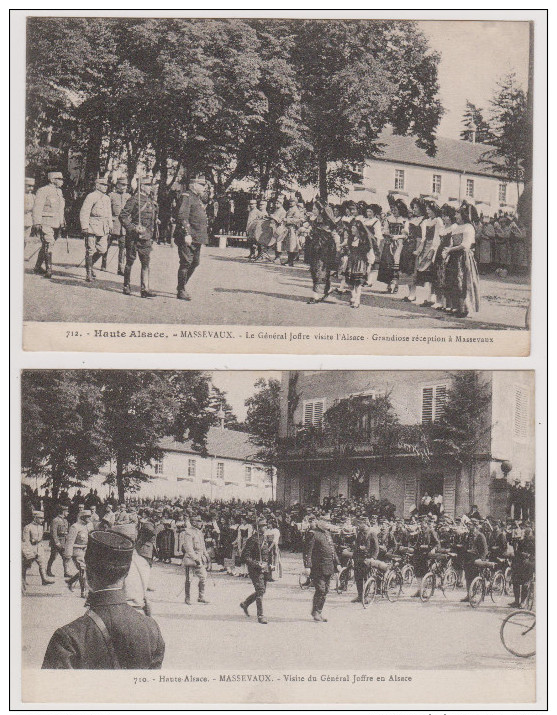 Massevaux - Visite Du Général Joffre En Alsace  - Lot De 2 CPA - Masevaux