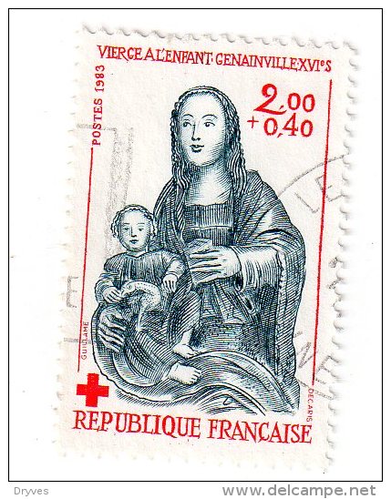 France, CR, Croix Rouge, Vierge à L'enfant Genainville, N° 2296, De 1983, Oblitéré - Autres & Non Classés