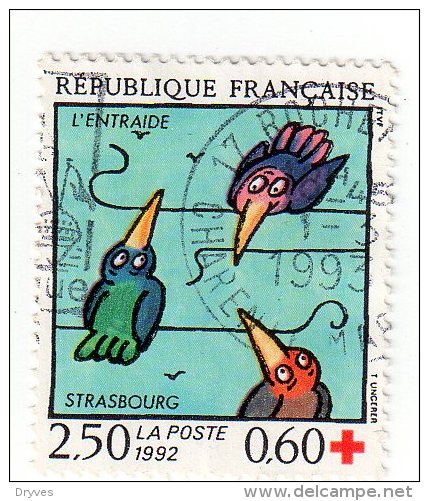 France, CR, Croix Rouge, L'entraide, Strasbourg, N° 2783, De 1992, Oblitéré - Autres & Non Classés