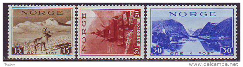 NORGE  -  1938 -  NORDCAP - DEER - CHURCH -  MNH** - Fauna ártica