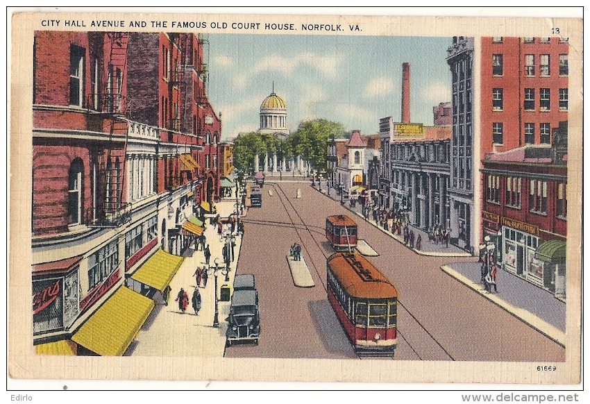 CITY HALL AVENUE AND FAMOUS OLD COURT HOUSE Norfolk - Neuve/unused  TTB - Norfolk