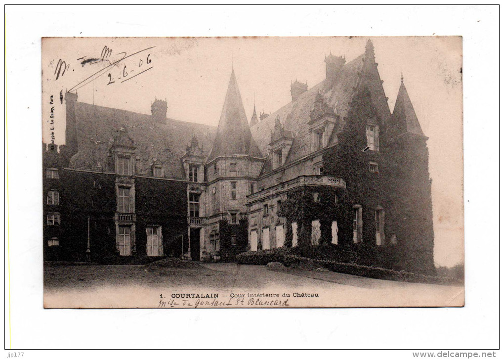 Courtalain Vue Vers 1900 De La Facade Cote Cour Du Chateau De Melles De Gontaut St Blancard Canton Cloyes Sur Le Loir - Cloyes-sur-le-Loir