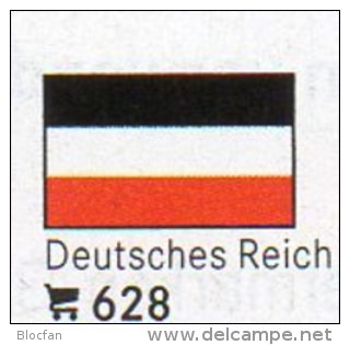 6 Coin+Flaggen-Sticker In Farbe Deutschland 3.Reich 7€ Kennzeichnung An Alben Karte Sammlung LINDNER 628 Flag Of Germany - Autres & Non Classés