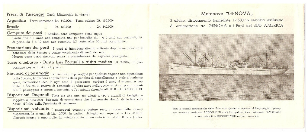 NAVIGAZIONE - DEPLIANT ILLUSTRATO "COMPAGNIA GENOVESE D'ARMAMENTO - GENOVA" ITALIA SUD AMERICA - Altri & Non Classificati