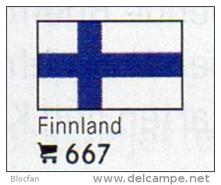 6 Coins+Flaggen-Sticker In Farbe Finnland 7€ Zur Kennzeichnung Von Alben Karten/Sammlungen LINDNER #667 Flags Of Finland - Finlande