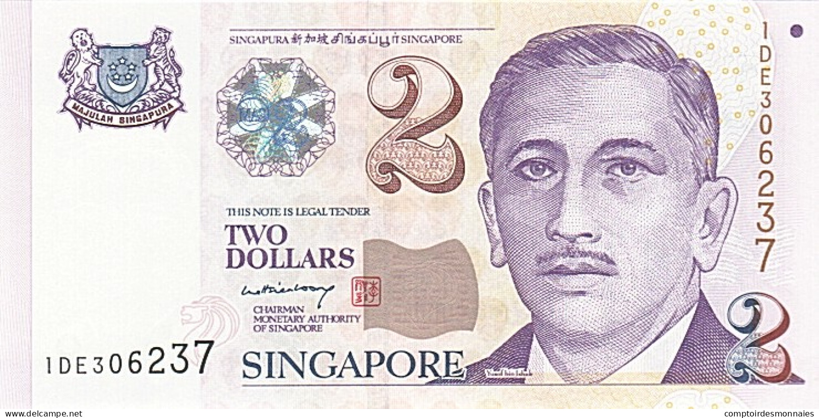 Billet, Singapour, 2 Dollars, 1999, NEUF - Singapour