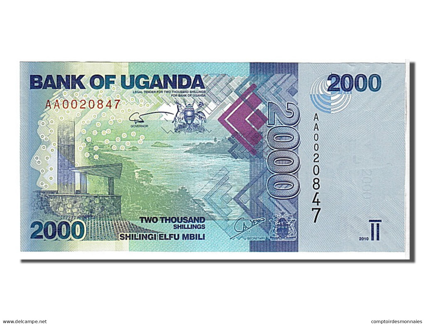 Billet, Uganda, 2000 Shillings, 2010, NEUF - Uganda