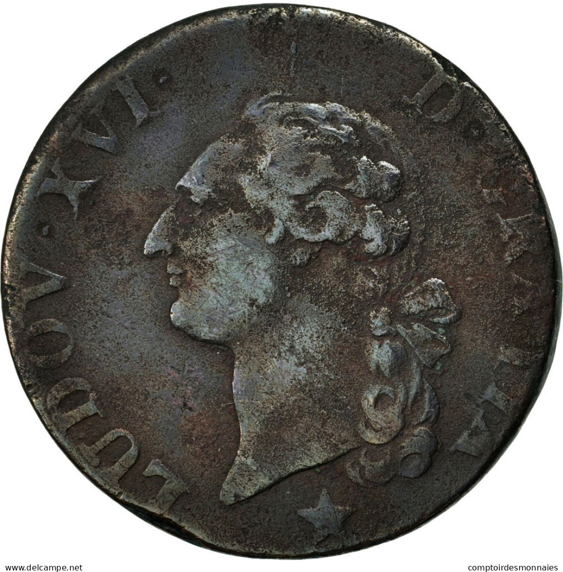 Monnaie, France, Louis XVI, Sol Ou Sou, Sol, 1790, Lille, TB+, Cuivre - 1774-1791 Louis XVI
