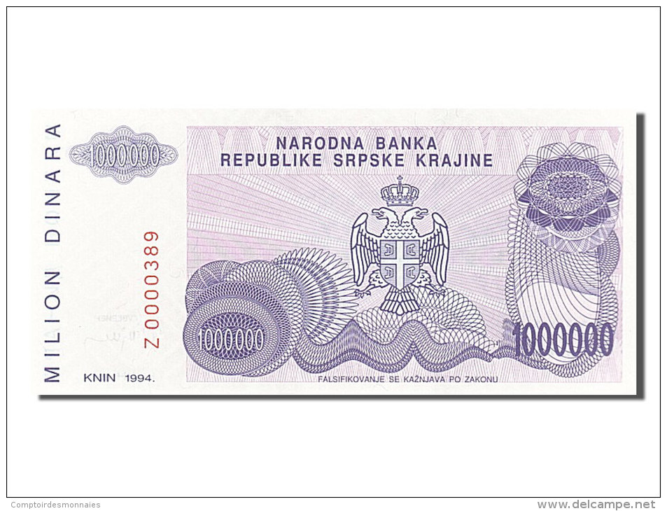 [#254437] Croatie, 1 Million Dinara, Type 1994 - Croatia