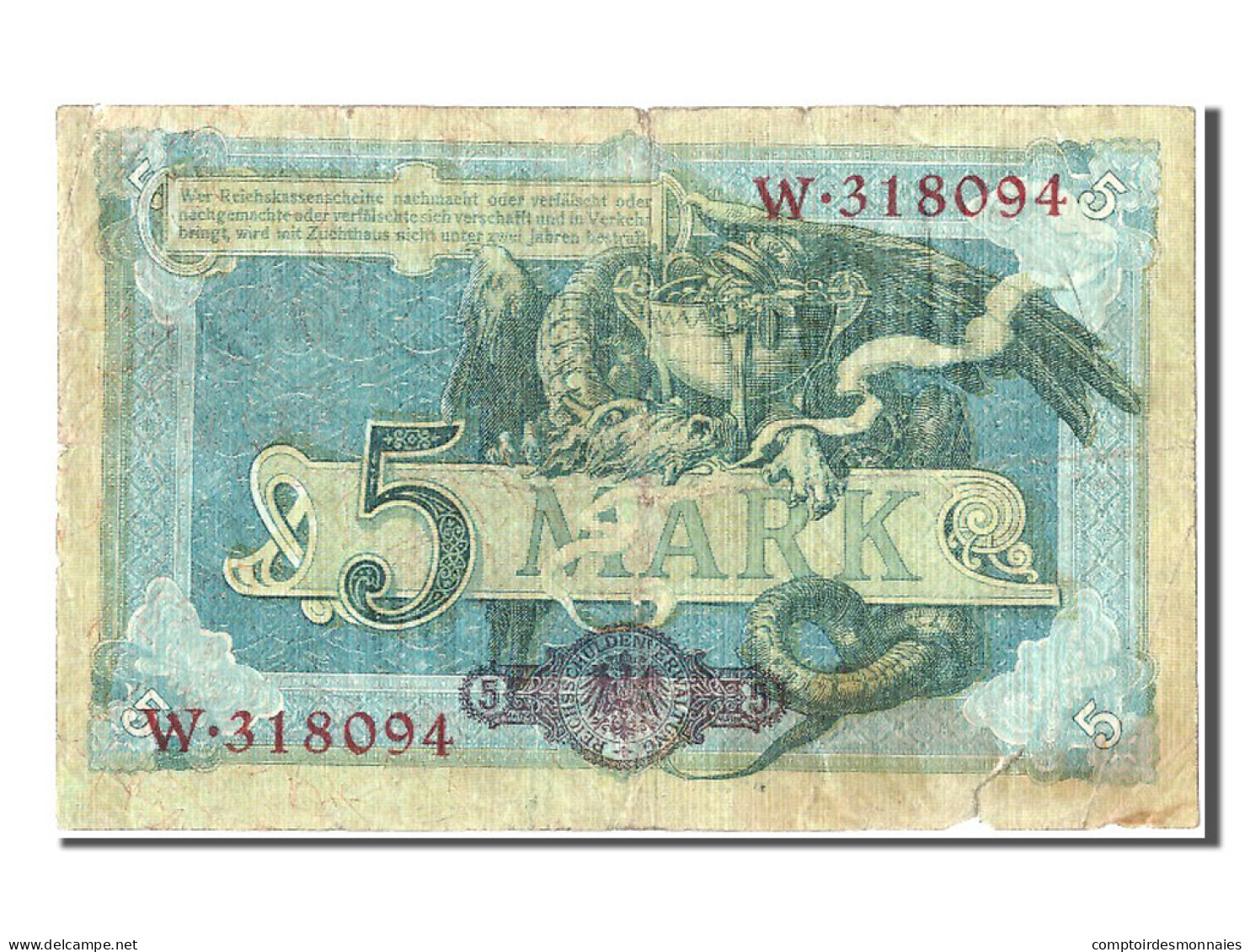 Billet, Allemagne, 5 Mark, 1904, 1904-10-31, TB - 5 Mark