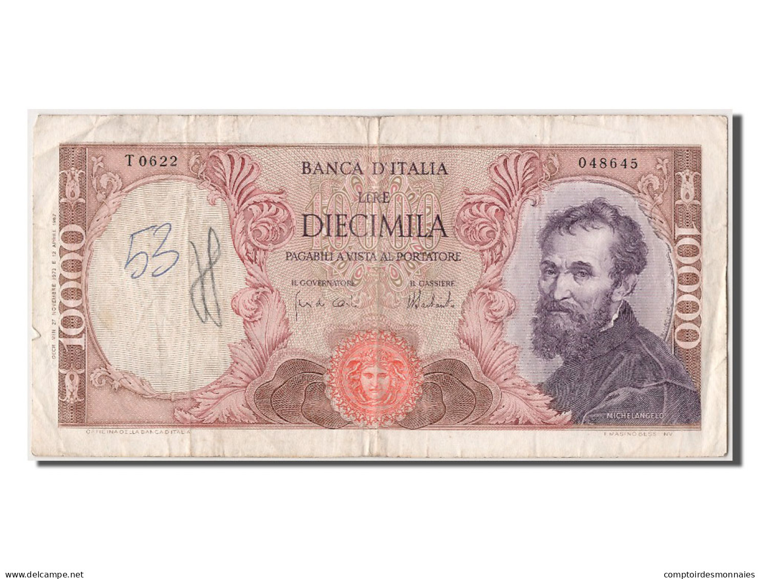 Billet, Italie, 10,000 Lire, 1973, 1973-11-27, TTB - 10.000 Lire