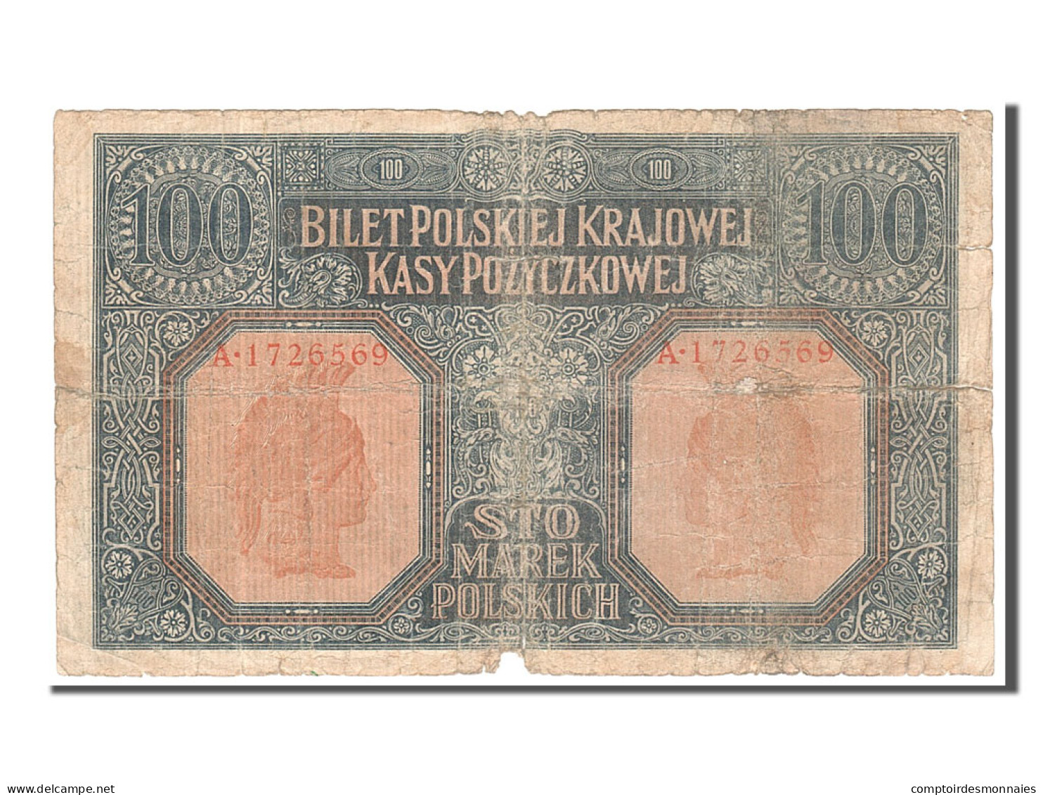 Billet, Pologne, 100 Marek, 1916, 1916-12-09, B - Poland