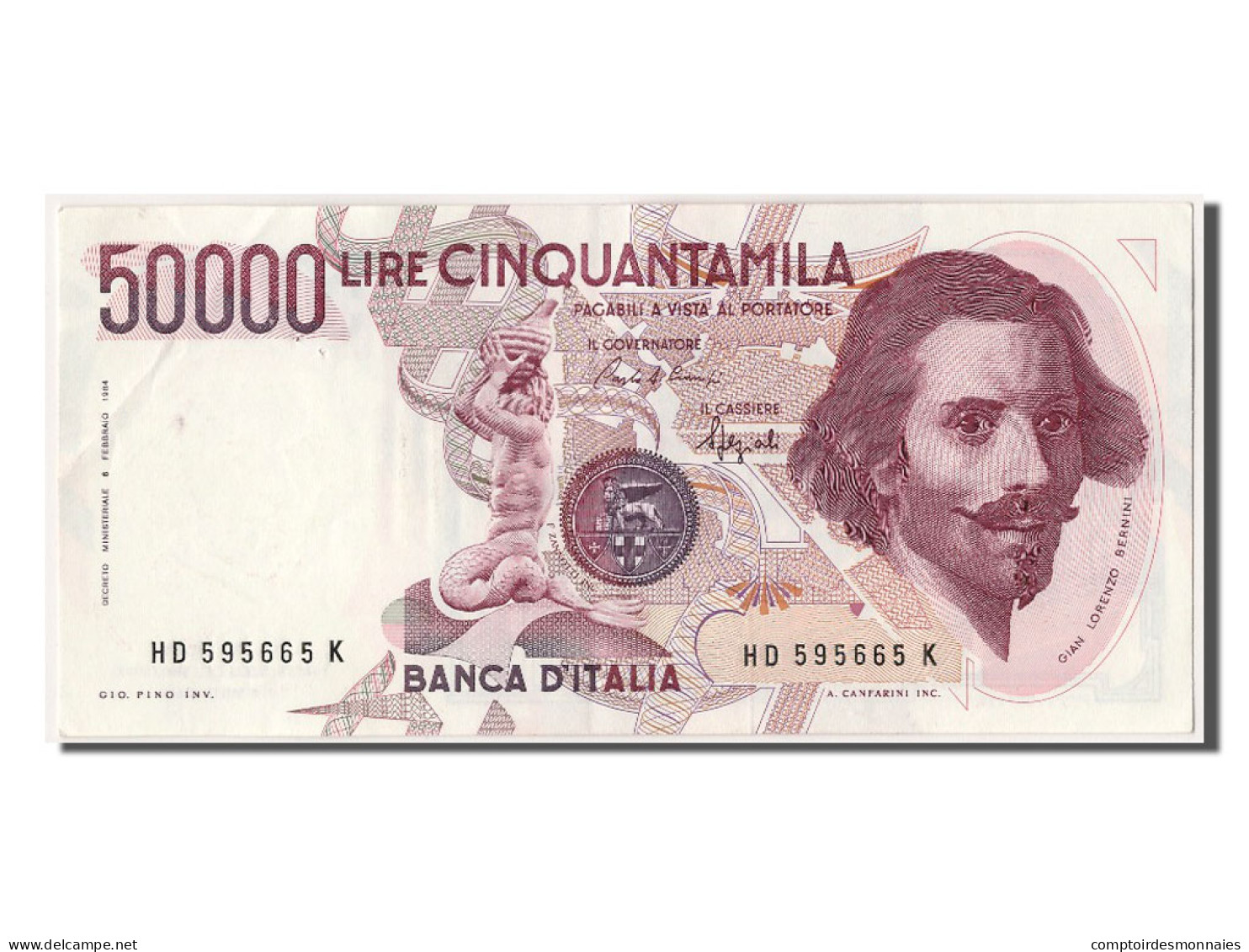 Billet, Italie, 50,000 Lire, 1984, 1984-02-06, SUP - 50000 Lire