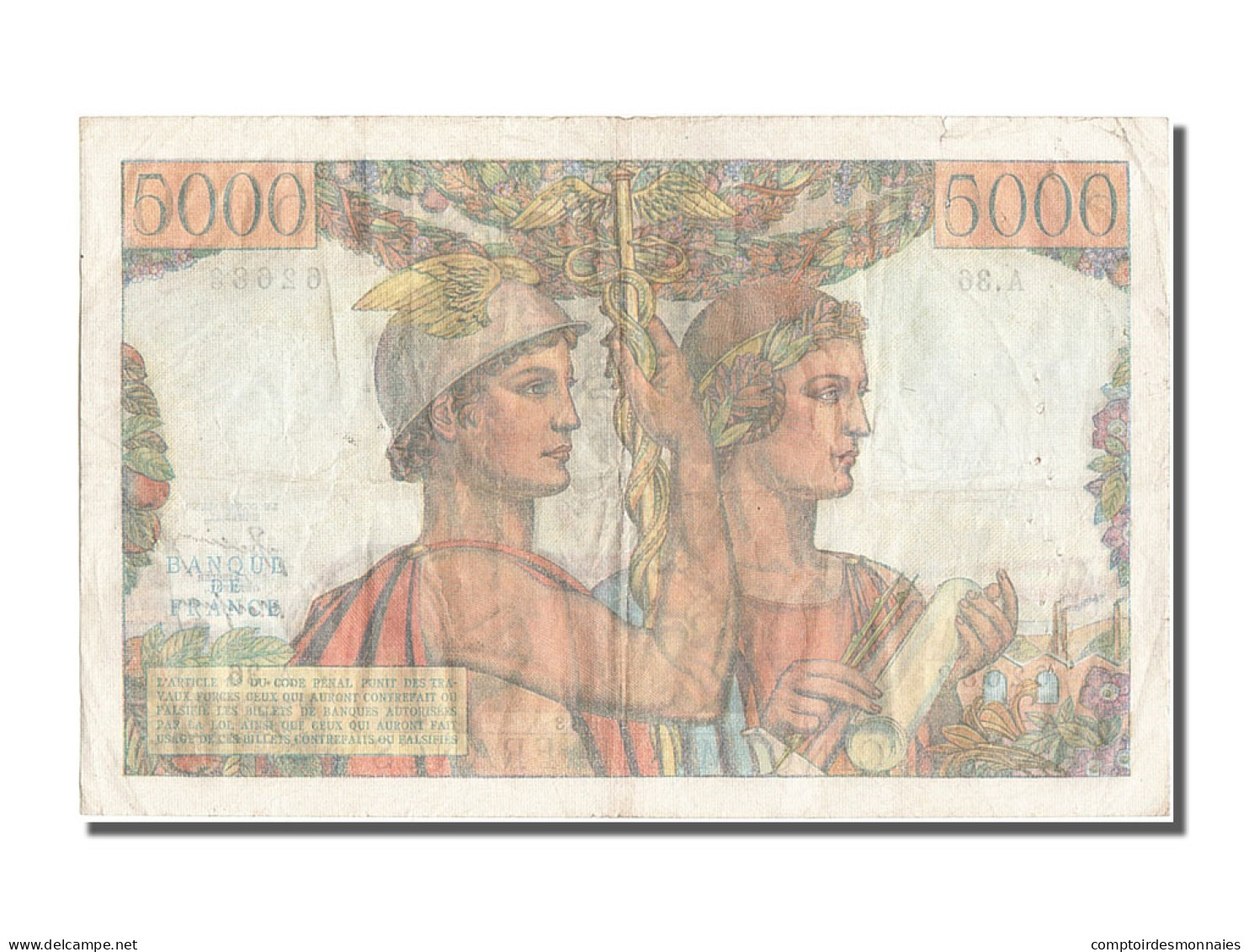 Billet, France, 5000 Francs, 5 000 F 1949-1957 ''Terre Et Mer'', 1949 - 5 000 F 1949-1957 ''Terre Et Mer''