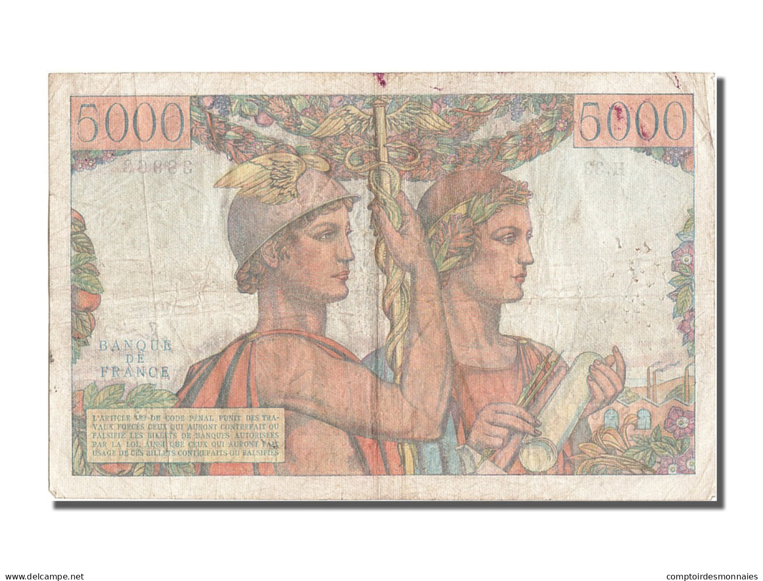 Billet, France, 5000 Francs, 5 000 F 1949-1957 ''Terre Et Mer'', 1949 - 5 000 F 1949-1957 ''Terre Et Mer''