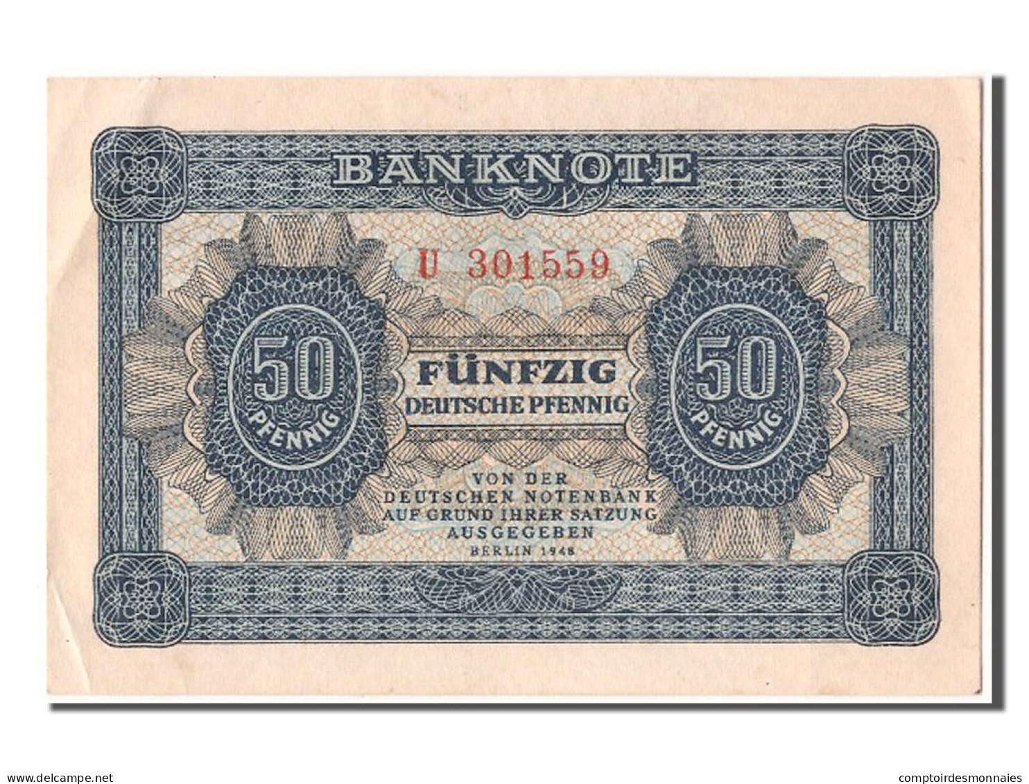 Billet, République Démocratique Allemande, 50 Deutsche Pfennig, 1948, SPL - 1/2 Deutsche Mark