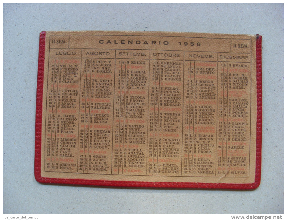 Calendario/calendarietto Porta Foglietti In Pelle 1956 - Formato Grande : 1941-60