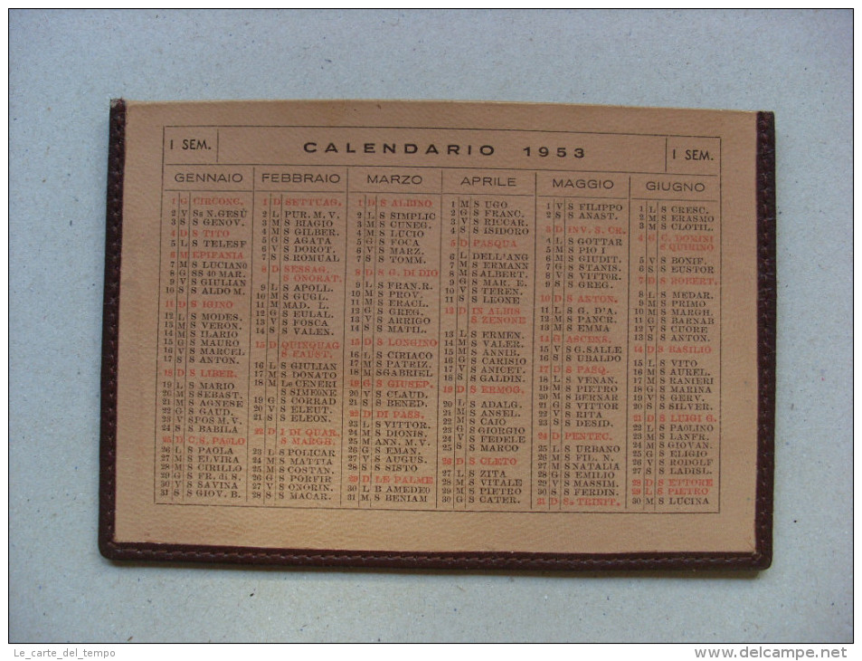 Calendario/calendarietto Porta Foglietti In Pelle 1953 - Grand Format : 1941-60