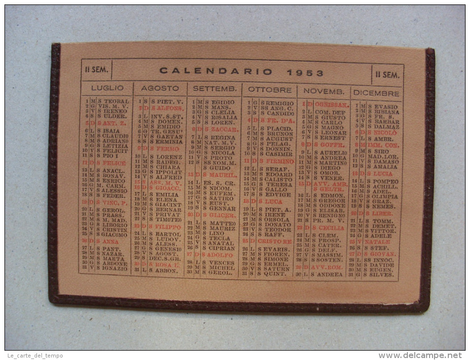 Calendario/calendarietto Porta Foglietti In Pelle 1953 - Grossformat : 1941-60