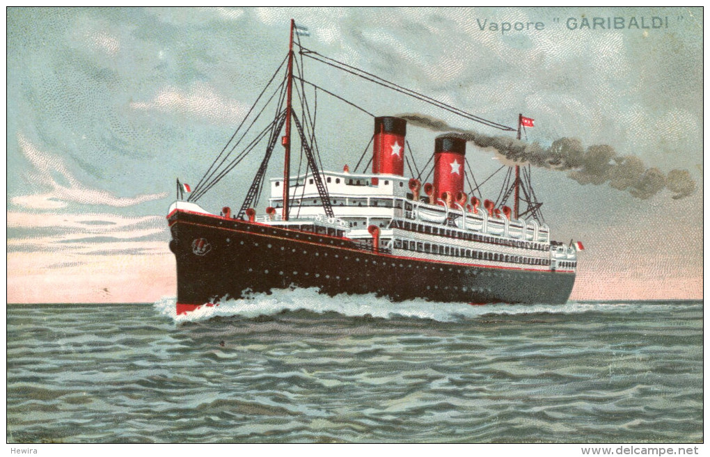 AK Dampfer Garibaldi Ca. 1940 (?) Schiff Dampfer Ship Steamer Vapore Transatlantica Italiana - Paquebots