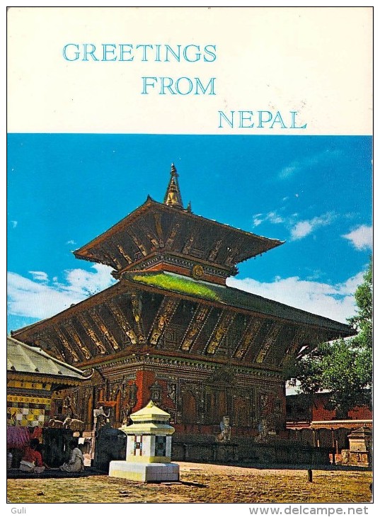 Asie Greetings From NEPAL Changu Narayan Temple- Timbre Stamp  "NEPAL "*PRIX FIXE - Nepal