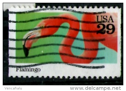United States  -  1 Used Stamp With Sticker - Flamants