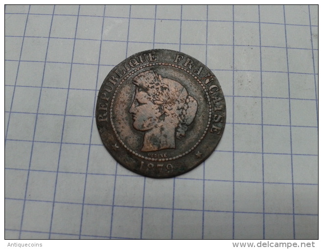 MONNAIE FAUTEE   (5 CENTIMES CERES 1879 A ) - Errores Y Curiosidades