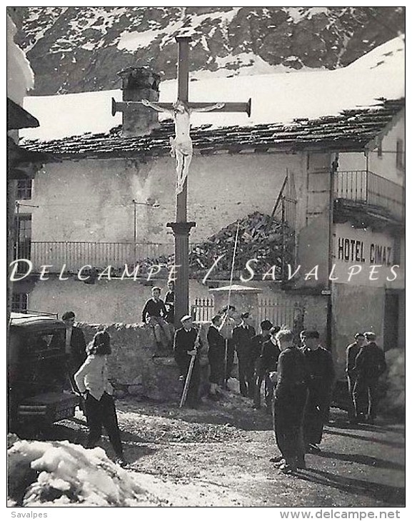 Savoie, Haute Maurienne - BESSANS En 1948, Hôtel Cimaz - PHOTO ORIGINALE - Voir Scans - Lieux