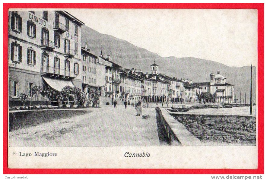 [DC6148] LAGO MAGGIORE - CANNOBIO - LUNGOLAGO - Old Postcard - Verbania