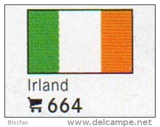 6 Coins+ Flaggen-Sticker In Farbe Irland 7€ Zur Kennzeichnung Von Alben Karten Und Sammlungen LINDNER #664 Flags Of EIRE - Irlande