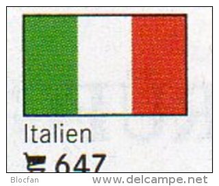 6 Coins + Flaggen-Sticker In Farbe Italien 7€ Zur Kennzeichnung Von Alben Karten/ Sammlungen LINDNER #647 Flags Of Italy - Autres & Non Classés