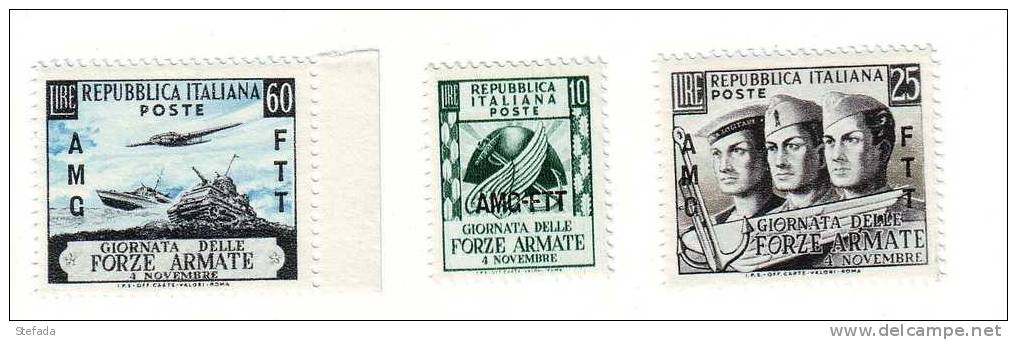 TRIESTE A  1952 FORZE ARMATE CAT.SASS. N°157/59  SERIE COMPL. NUOVA   MNH** - Neufs