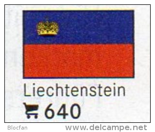 6 Coins+Flaggen-Sticker In Farbe Liechtenstein 7€ Kennzeichnung An Alben Karten/Sammlung LINDNER #640 Flag Of Fürstentum - Liechtenstein