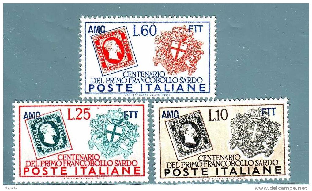 TRIESTE A 1951    FRANC. SARDEGNA CAT.SASS. N°130/32 SERIE FRANC. NUOVA  MNH** - Neufs