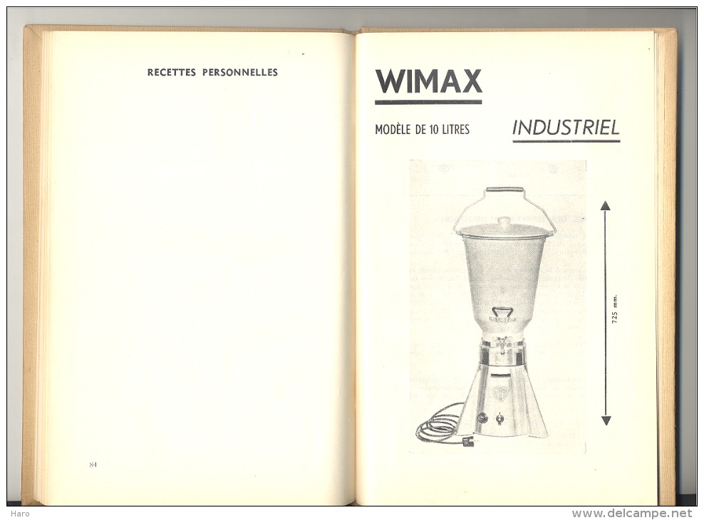 Livre De Recettes Pour Mixeur " WIMAX" Par P. Masure  - Edité Par Les Ets Maurice WIAME De Jambes - Namur  (Mich3) - Gastronomie