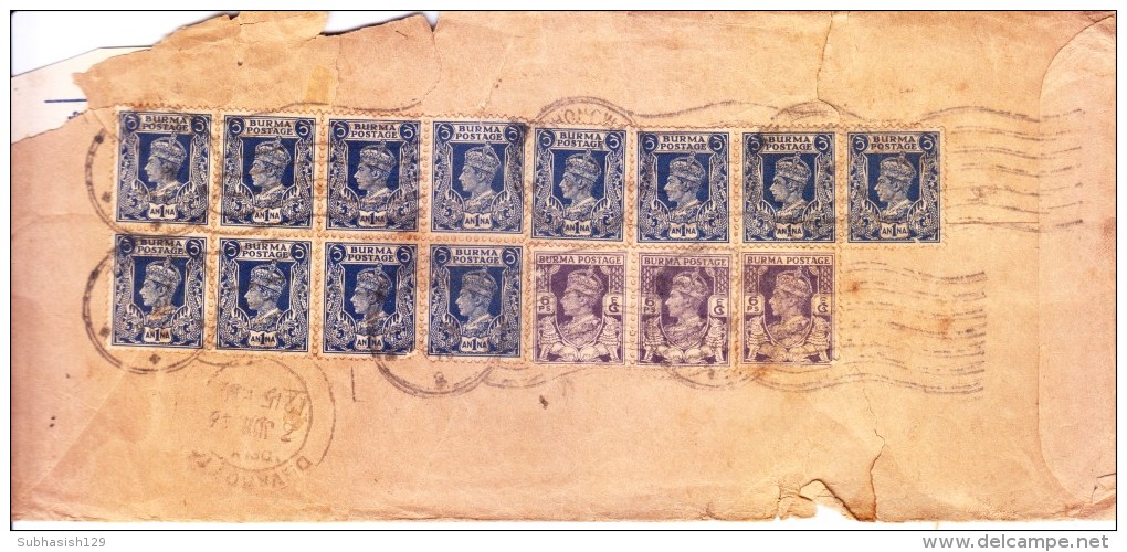 Burma 1946 Airmail Cover From Thongwa To Devokottai Via Madurai, India, - Myanmar (Birmanie 1948-...)